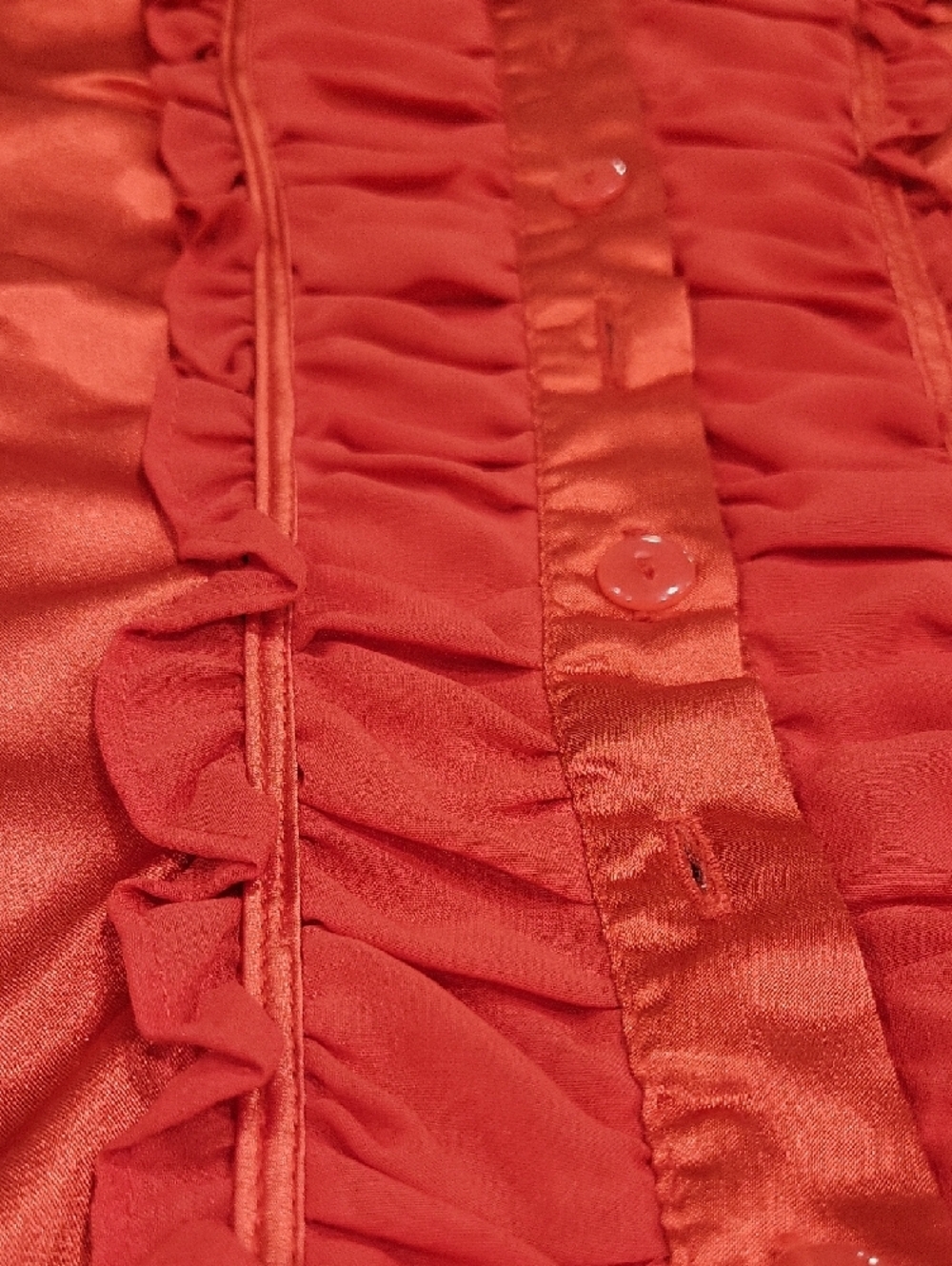 Max Rave Red Satin Ruffle Blouse - Picture 5 of 6